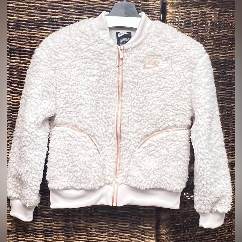 Nike Cream Fleece Jacket- Youth Large, Shimmer strands